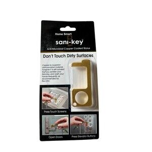 Lot of 2 Home Smart Sani-Key Gold Anti-Microbial Copper Coated Stylus NEW